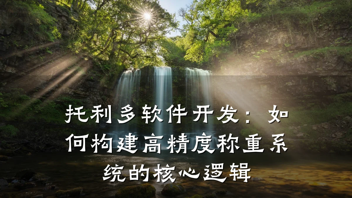 托利多软件开发：如何构建高精度称重系统的核心逻辑