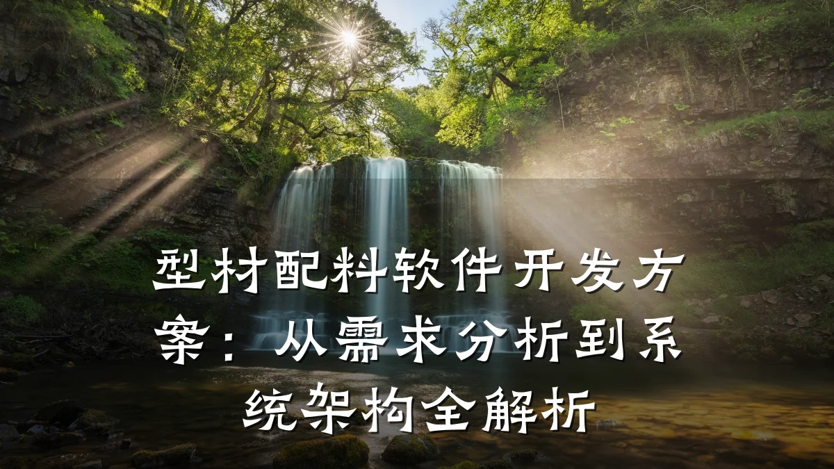 型材配料软件开发方案：从需求分析到系统架构全解析