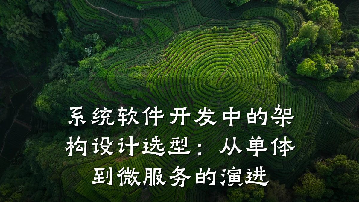 系统软件开发中的架构设计选型：从单体到微服务的演进