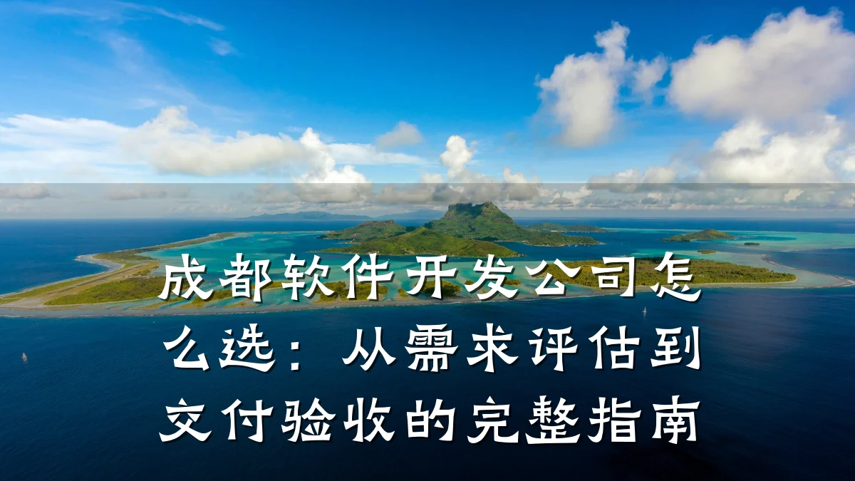 成都软件开发公司怎么选:从需求评估到交付验收的完整指南