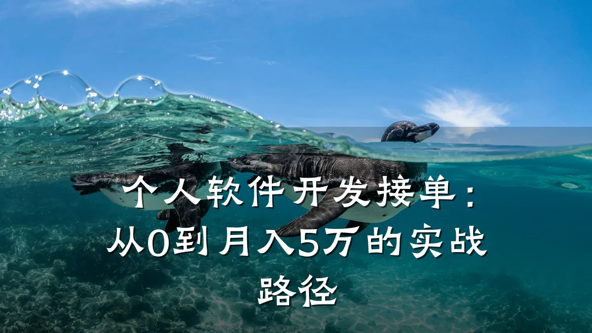 个人软件开发接单:从0到月入5万的实战路径