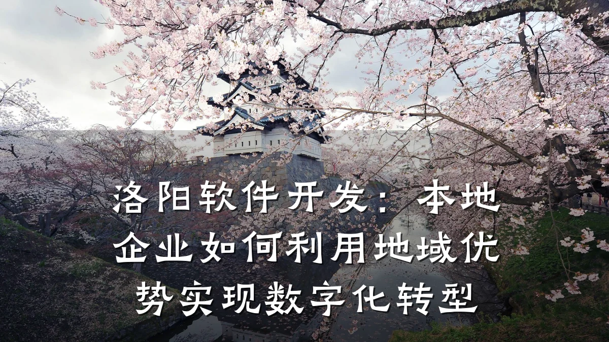 洛阳软件开发:本地企业如何利用地域优势实现数字化转型