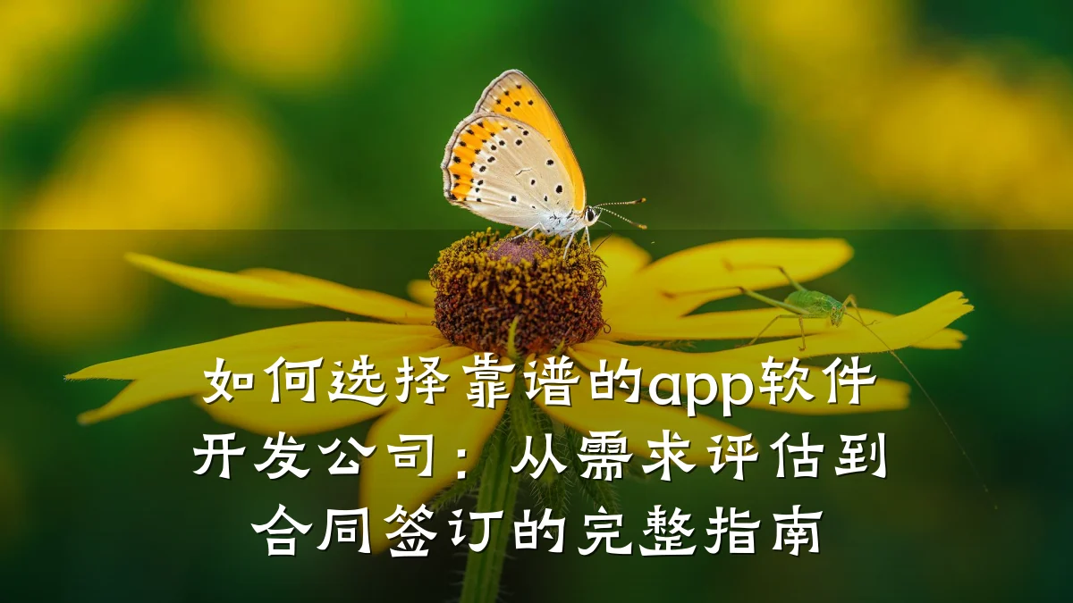 如何选择靠谱的app软件开发公司:从需求评估到合同签订的完整指南