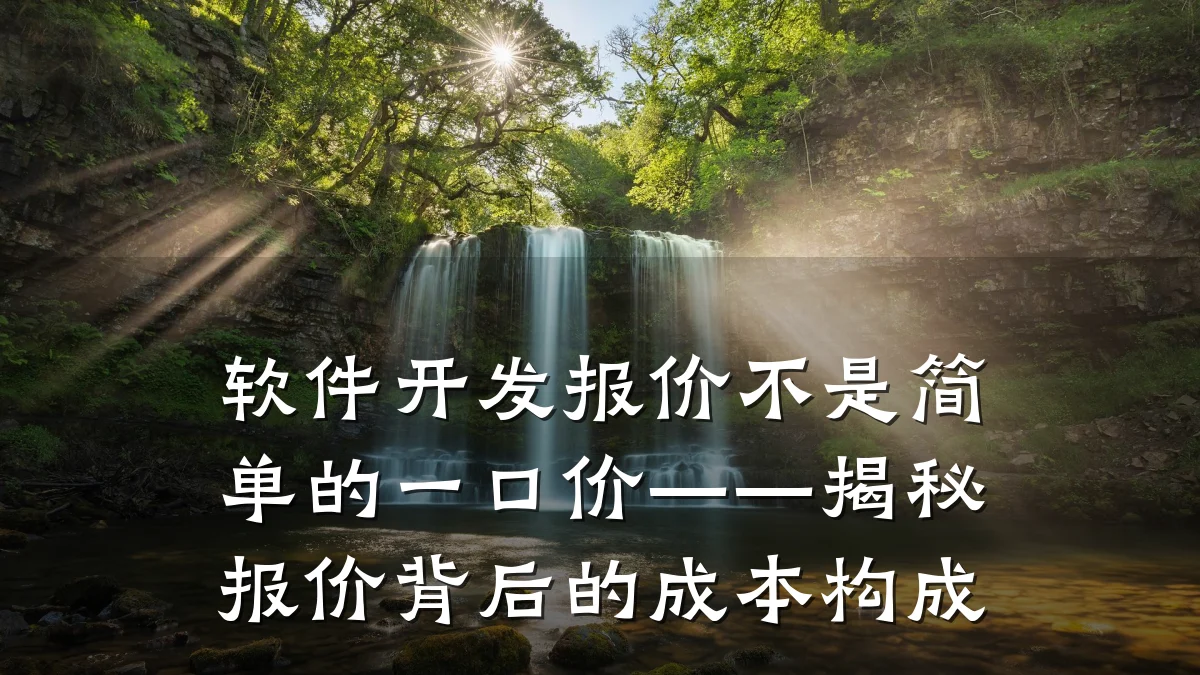 软件开发报价不是简单的一口价——揭秘报价背后的成本构成