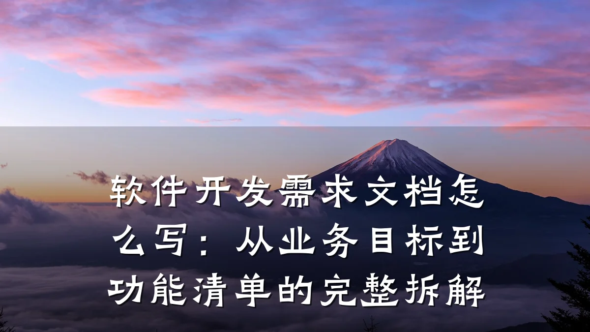软件开发需求文档怎么写:从业务目标到功能清单的完整拆解