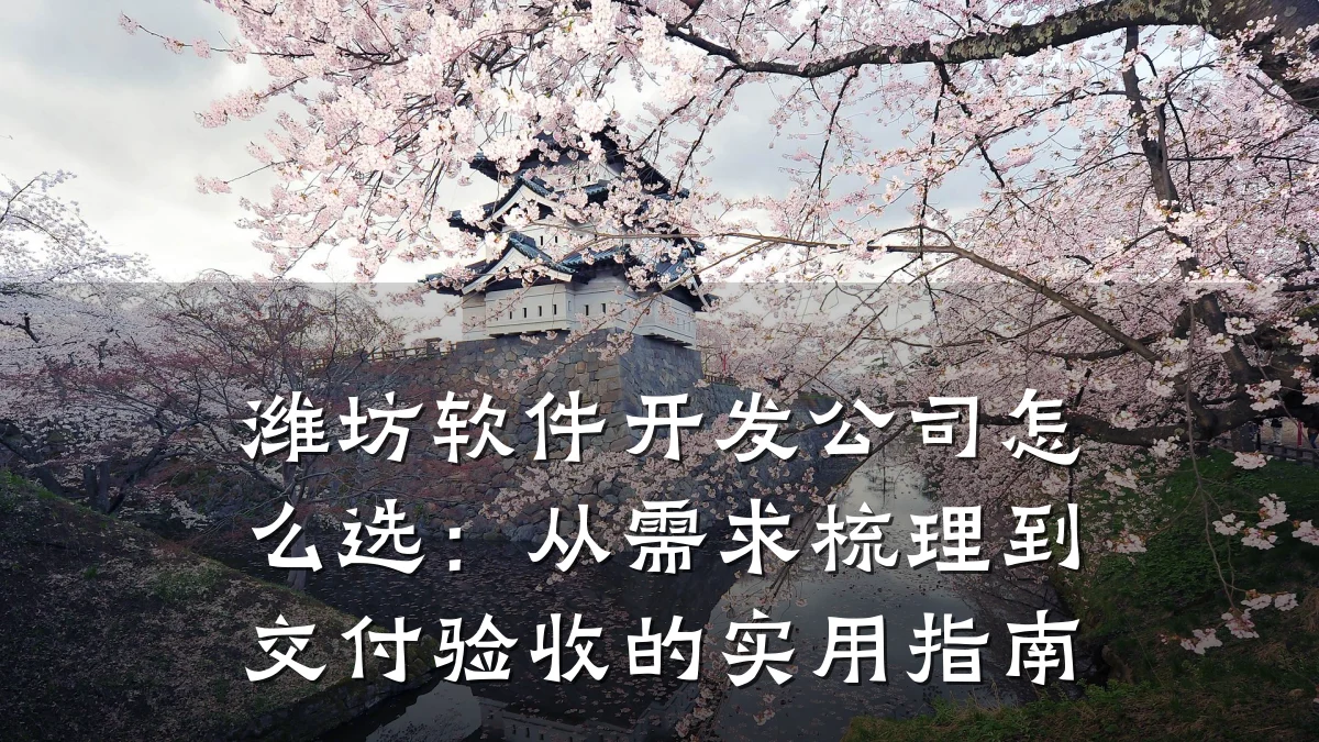 潍坊软件开发公司怎么选:从需求梳理到交付验收的实用指南