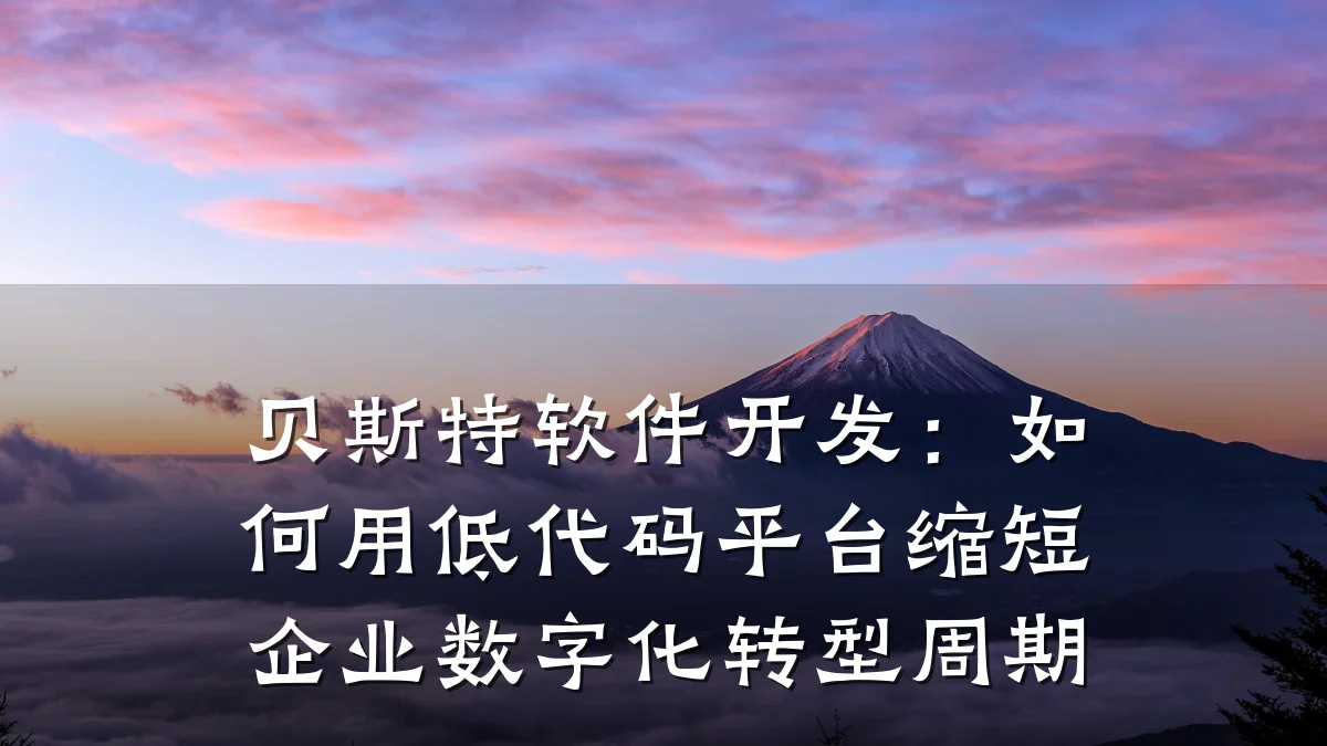 贝斯特软件开发：如何用低代码平台缩短企业数字化转型周期