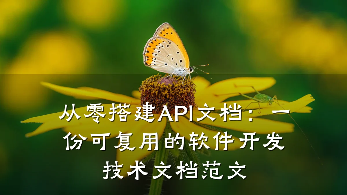 从零搭建API文档:一份可复用的软件开发技术文档范文