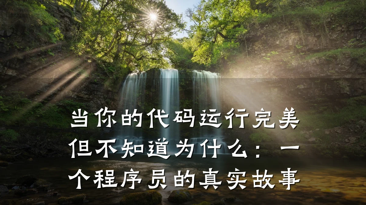 当你的代码运行完美但不知道为什么:一个程序员的真实故事