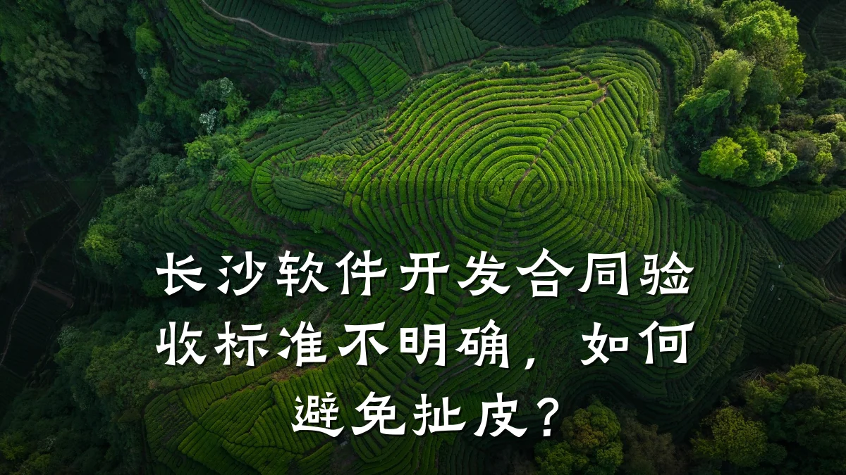 长沙软件开发合同验收标准不明确,如何避免扯皮?