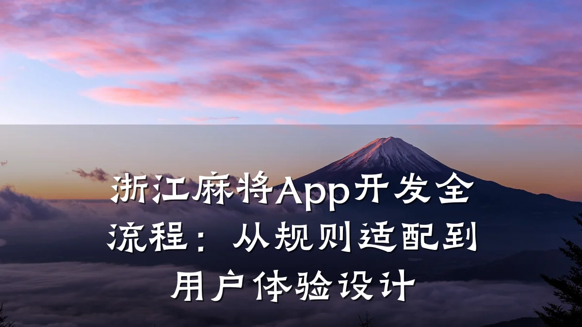 浙江麻将App开发全流程:从规则适配到用户体验设计