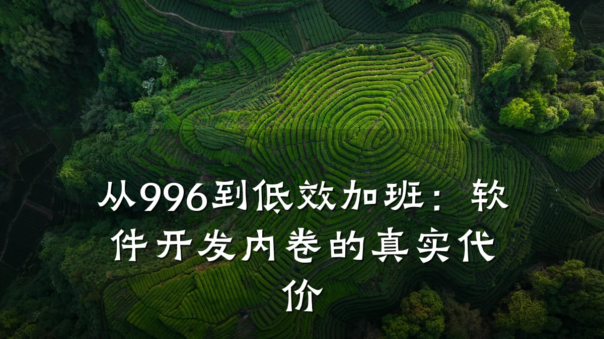 从996到低效加班:软件开发内卷的真实代价