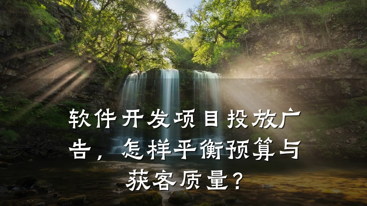 软件开发项目投放广告,怎样平衡预算与获客质量?