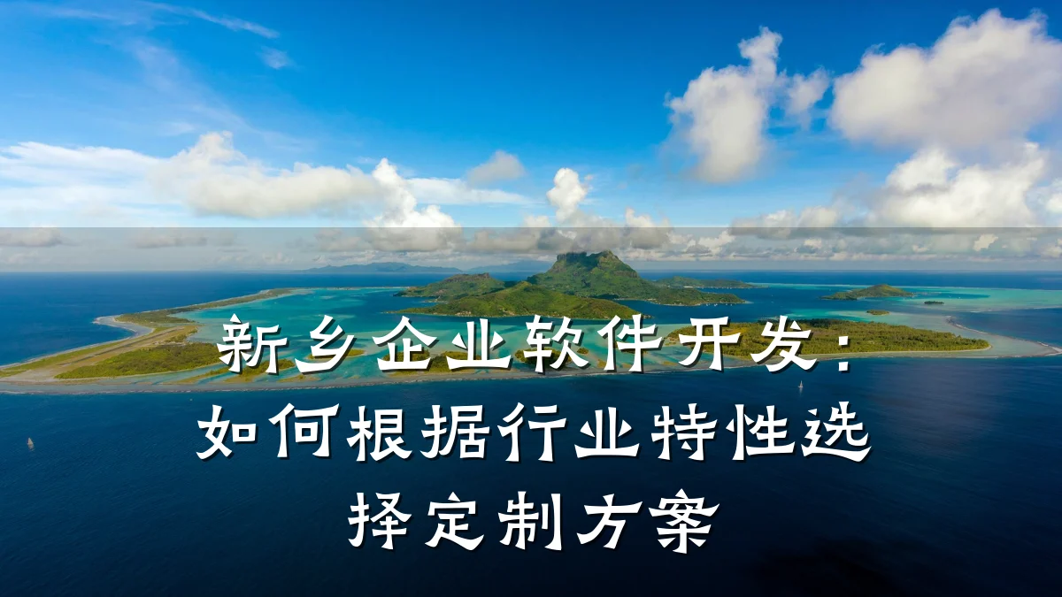 新乡企业软件开发:如何根据行业特性选择定制方案