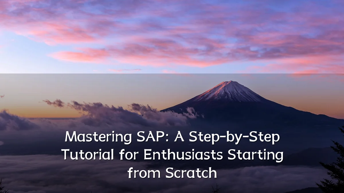 Mastering SAP: A Step-by-Step Tutorial for Enthusiasts Starting from Scratch