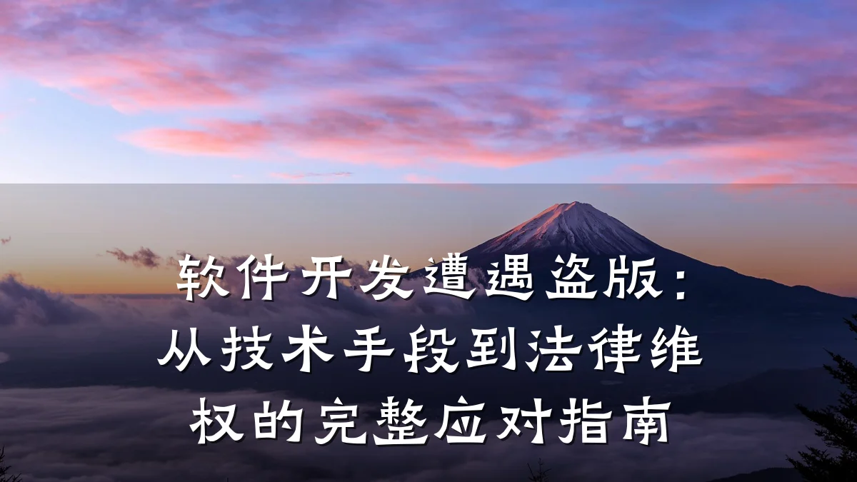 软件开发遭遇盗版:从技术手段到法律维权的完整应对指南