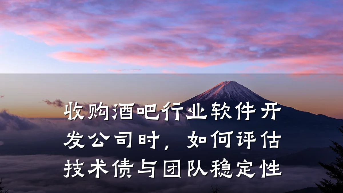 收购酒吧行业软件开发公司时,如何评估技术债与团队稳定性