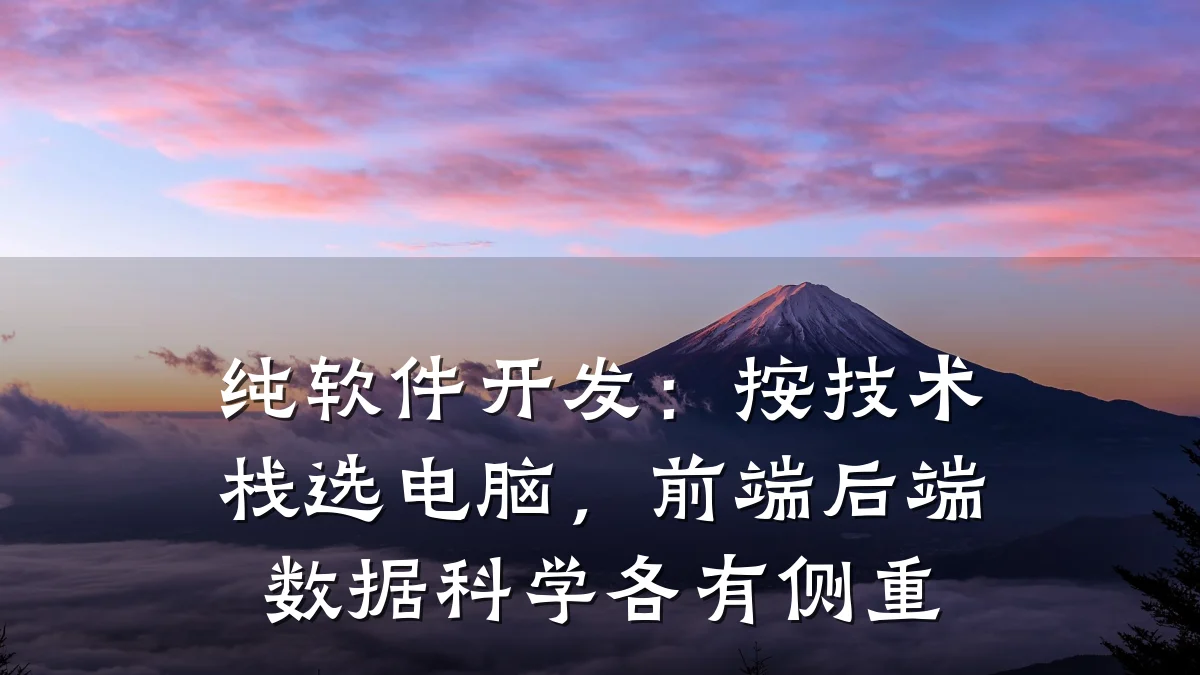 纯软件开发:按技术栈选电脑,前端后端数据科学各有侧重