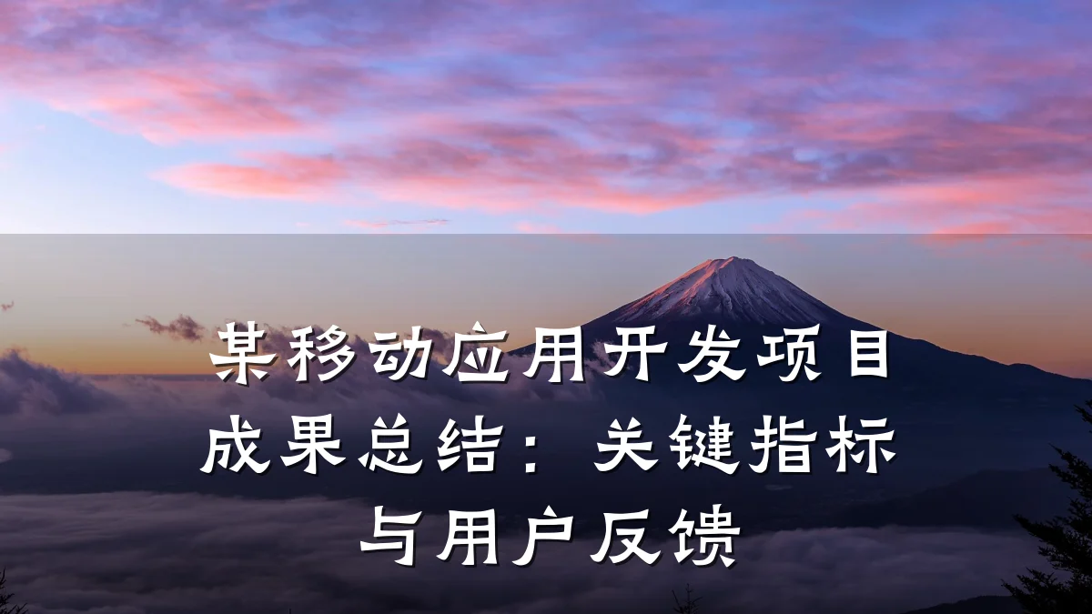 某移动应用开发项目成果总结:关键指标与用户反馈