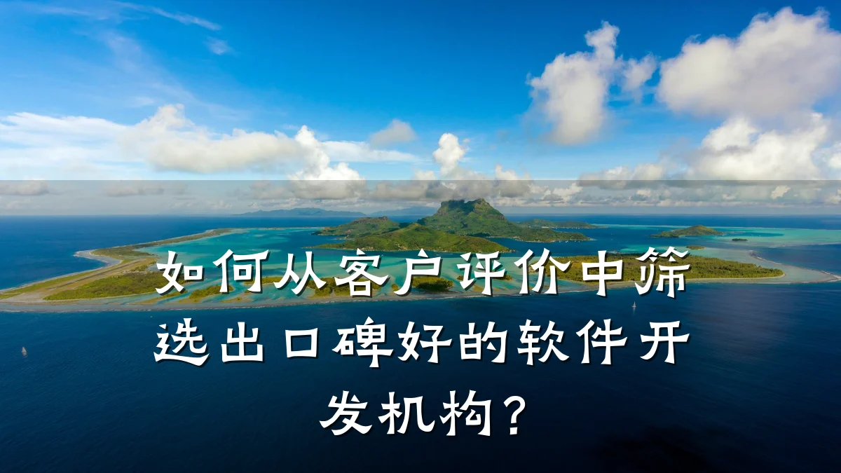 如何从客户评价中筛选出口碑好的软件开发机构?